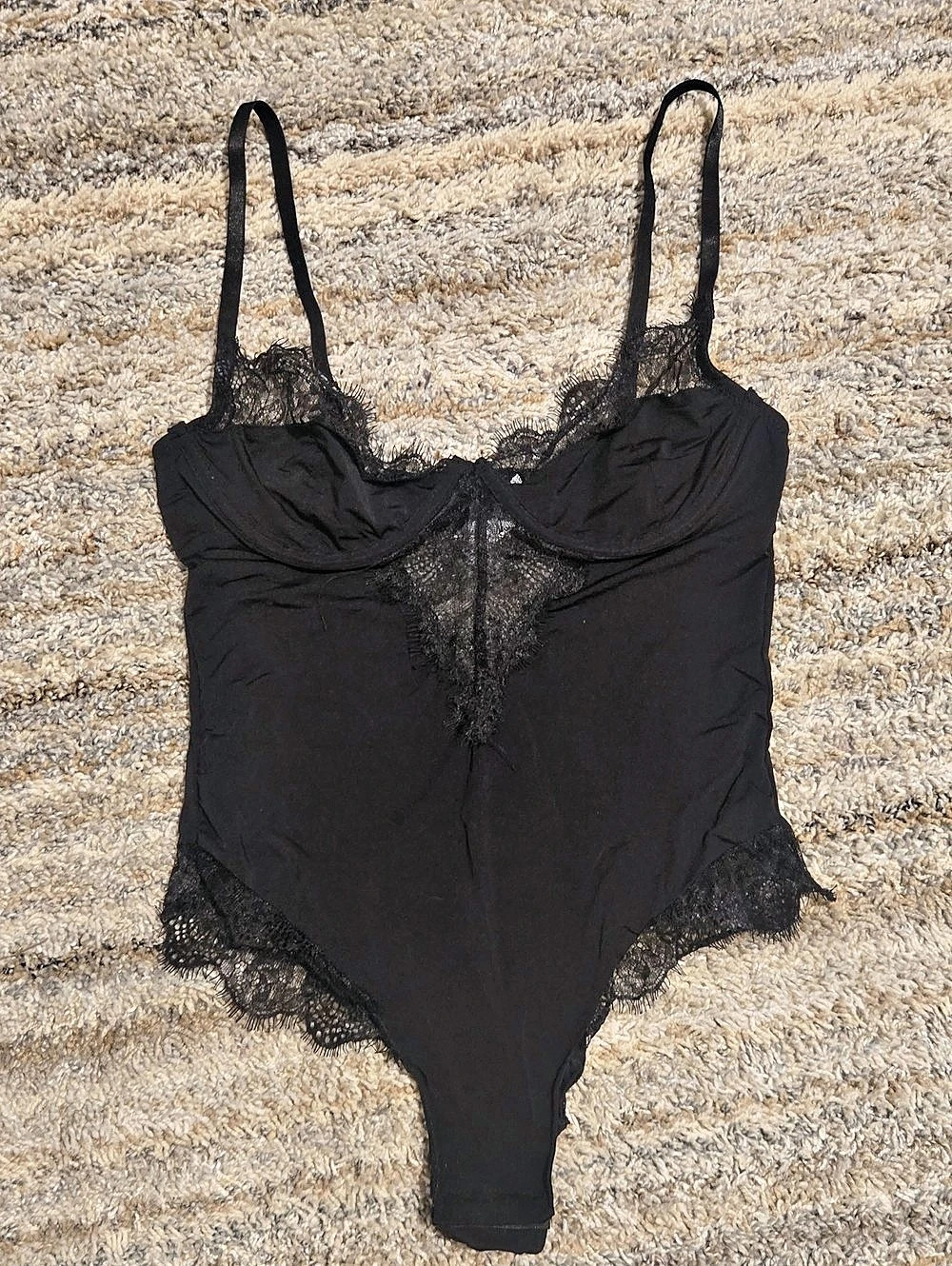 Fashion Nova Lace Collection Black Underwire Bodysuit Black Lace Chemise Size